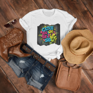 Vintage Catch You on the Flip Side" Retro Throwback T-Shirt - A Nostalgic Tribute to Timeless Farewells, Vintage t-shirt, throwback fashion